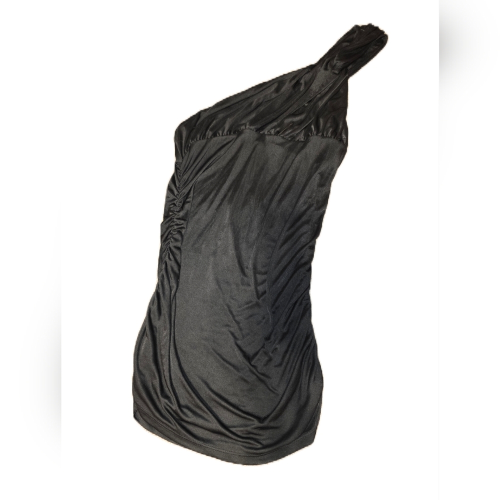 💓 3/$15 Elegant Black One-Shoulder Body Con Form Fitting Dress - Picture 4 of 11